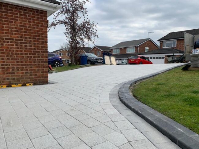 block paving front driveway back patio 16