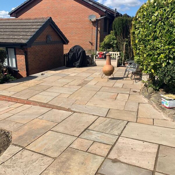 burnley front block paving rear patio house 27