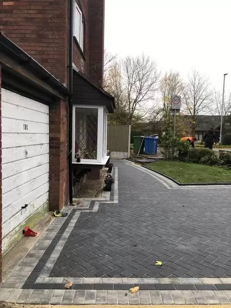 bury affordable block paving rear garden patio 05