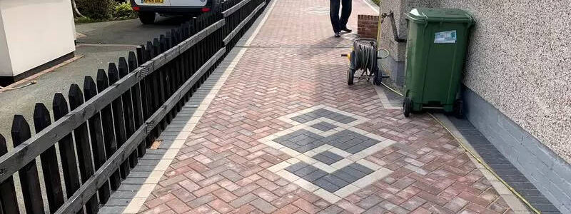 bury front driveway patterned block paving 18