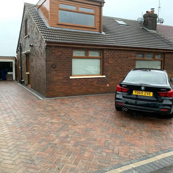 lancashire burnley rear patio front block paving 30
