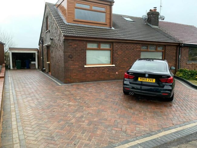 lancashire burnley rear patio front block paving 30