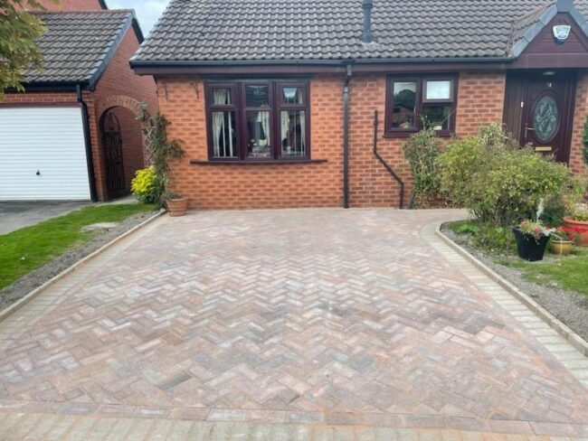 large garden patio block paved driveway 38