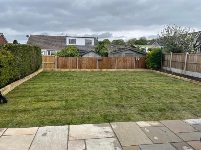 bury new patio new grass turf 10