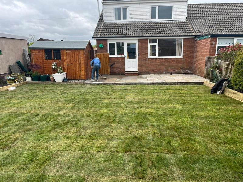 bury new patio new grass turf 12