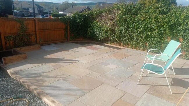 indian sandstone patio accrington 01