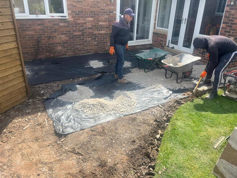 rear garden sandstone patio project bury lancashire 03