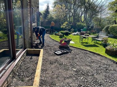 block paving sandstone patio full house hardscaping 0017