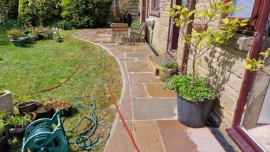 block paving sandstone patio full house hardscaping 0021