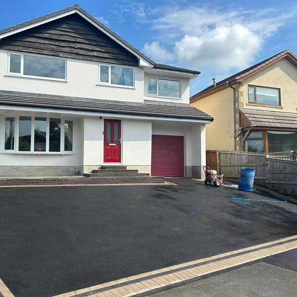 colne tarmac driveway sandstone patio garden transformation 01