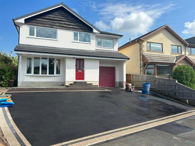 colne tarmac driveway sandstone patio garden transformation 01
