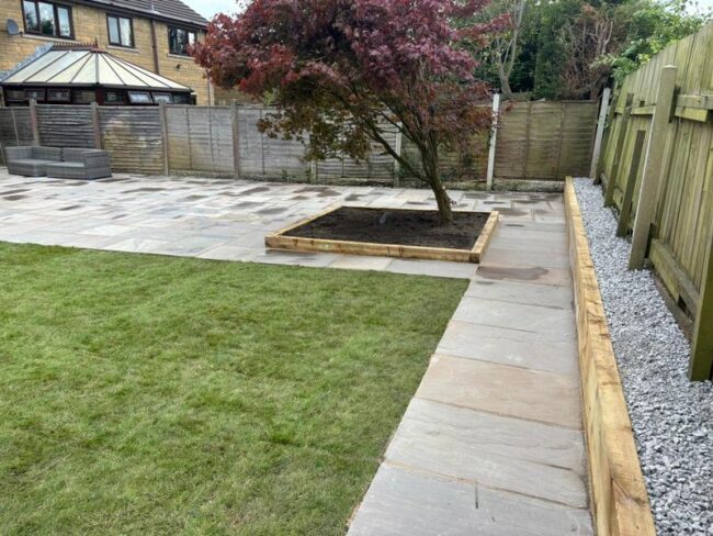 indian sandstone patio garden colne 10
