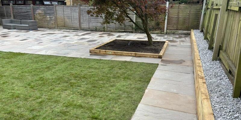 indian sandstone patio garden colne 10