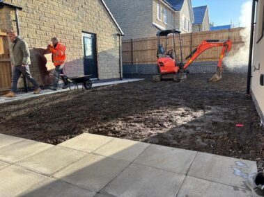 clitheroe garden makeover porcelain tiles sleepers flowerbeds 05