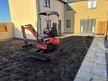 clitheroe garden makeover porcelain tiles sleepers flowerbeds 09