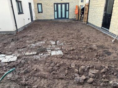 clitheroe garden makeover porcelain tiles sleepers flowerbeds 14