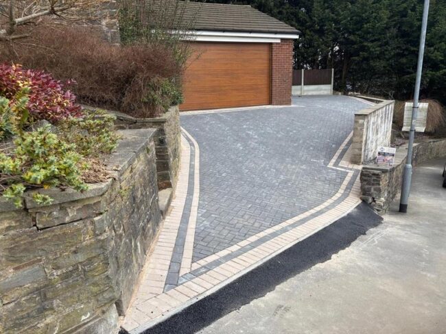 sloped block paved driveway rossendale 11