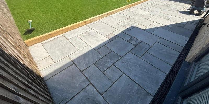 indian sandstone patio artificial grass colne 12 (Copy)