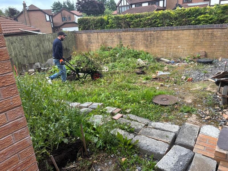 indian sandstone patio raised flower beds huntington 20