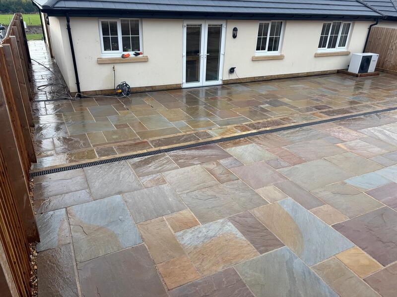 indian sandstone patio and front garden transformation burnley 14