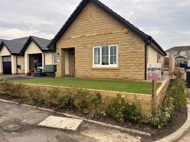 indian sandstone patio and front garden transformation burnley 31