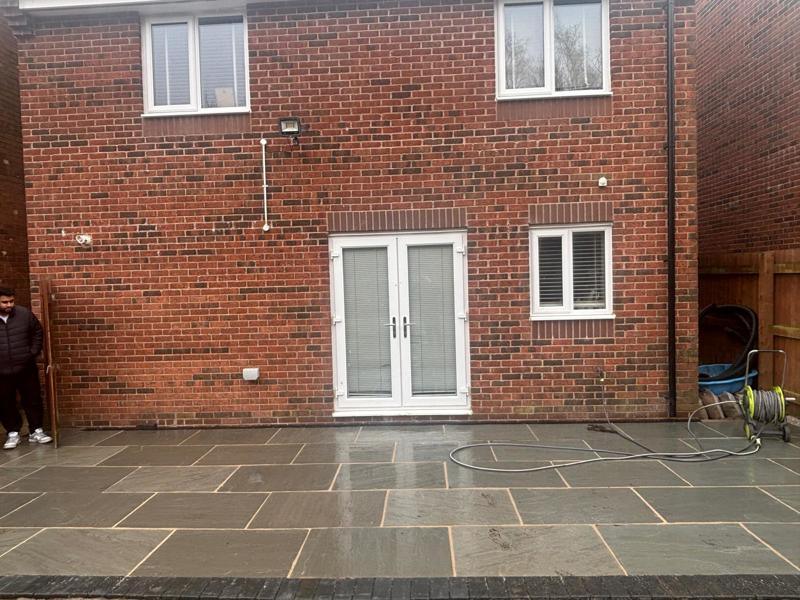 kandla grey indian sandstone patio haslingden 13