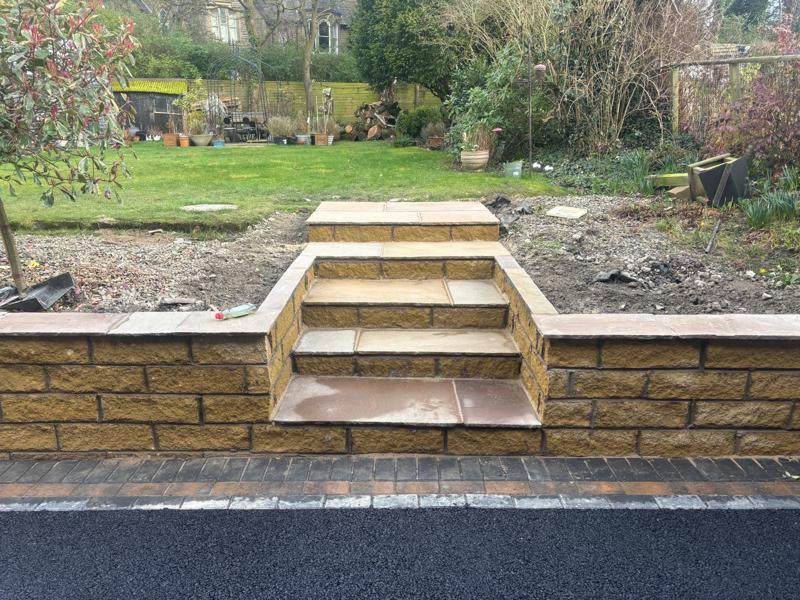 tarmac driveway with block paved border retaining walls burnley 28