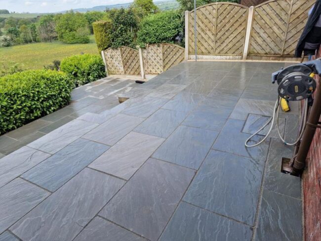 kandla grey indian sandstone patio nelson 25